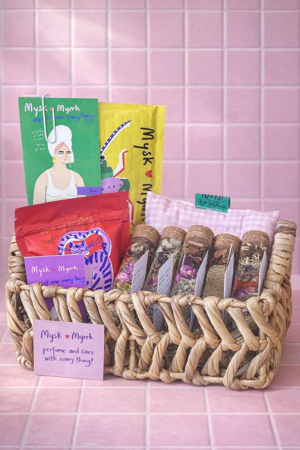 Tea Set and Bath Salts or Sider Basket