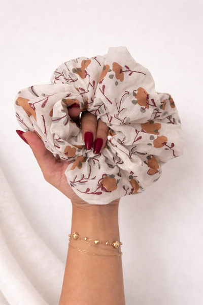 Scrunchie - maroon and msutard