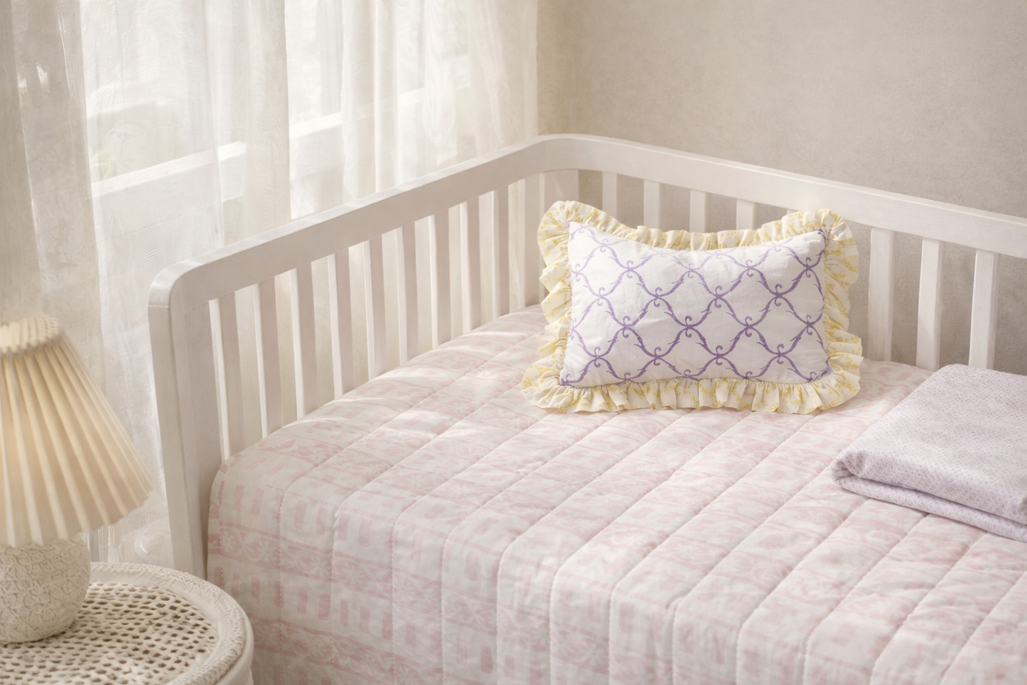 Baby Bed Cover – Purple/Pink