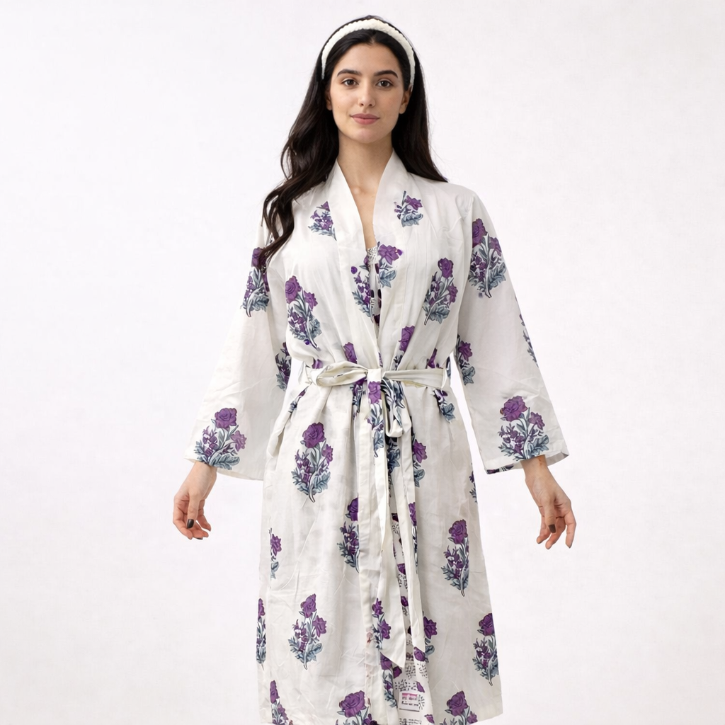 Robe Purple Flowers