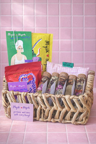 Tea Set and Bath Salts or Sider Basket