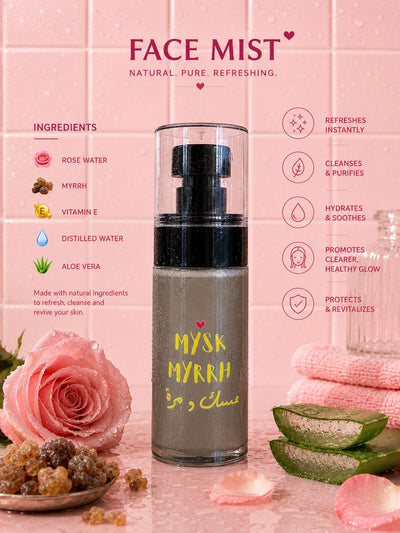 Rose water + myrrh infused face mist