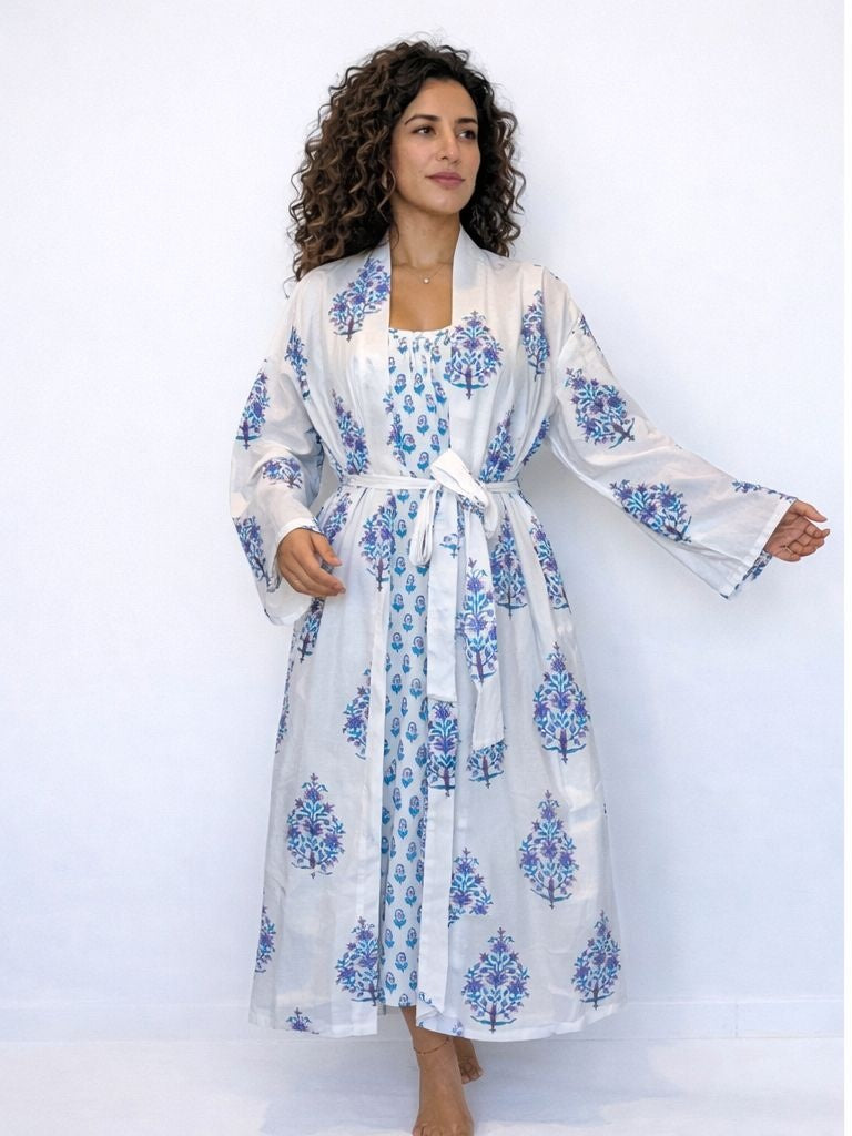 Robe Blue Flowers