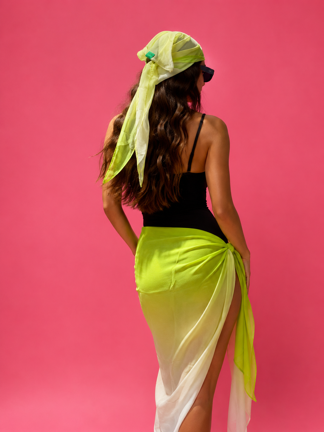 Neon Green sarong & scarf / long