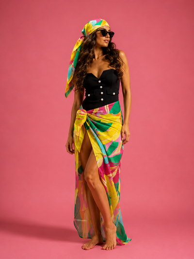 Floral sarong & scarf / long