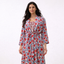Robe Red Blue Flowers Big